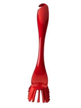 Red Plastic Dish Scrub Brush Hook Handle IKEA Antagen Scraper Kitchen Vegetable